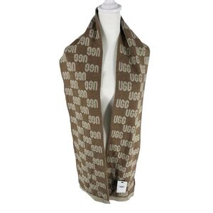UGG Women's Checked Graphic Logo-Print Scarf
